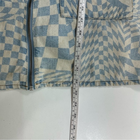 Tinseltown Bib Dress Pastel Denim Checkered Women’s XL Pockets Beach Sundress - Picture 5 of 6